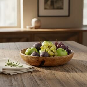 Hand-Turned Cherry Burl Wood Bowl